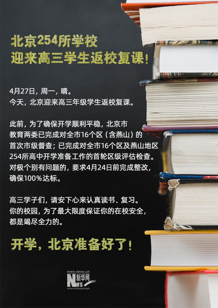消息：北京254所学校迎来高三学生返校复课！