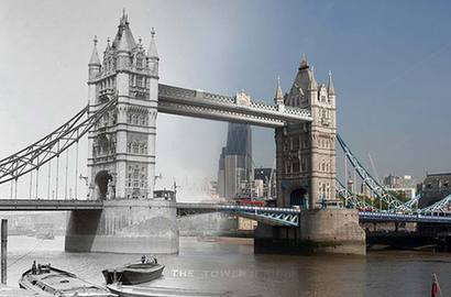 图片展现伦敦桥梁的前世今生